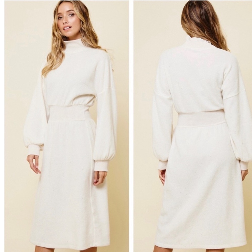 MIDI turtleneck sweater dress